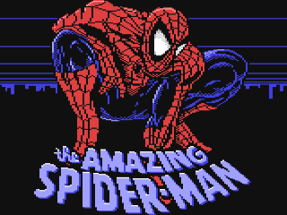 The Amazing Spiderman title screen for Commodore 64